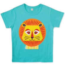 Leijonakuvioitu t-paita koko 4 v., n. 104 cm (vaaleansininen)